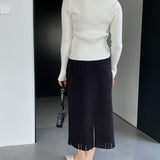 Women Knitted Skirt Autumn and Winter Knitting Skirt Straight Skirt