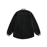 Unisex Jacket Vintage Baseball Jacket Men's and Women's Loose Corduroy Coat