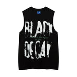 Men Vest Graffiti Vest Men and Women Loose Sleeveless T-shirt