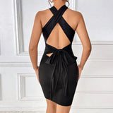 Women Dress Autumn Winter Sexy Backless Sheath Dress