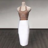 Women's Evening Dress Bandage One-Piece Dress Dress Color Matching Bandage Dress Dress