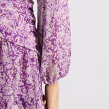 Women Dresses Spring round Neck Long Sleeve Flounced Skirt (Qymy0409)