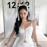 Women Tops Summer Sexy Slim Fit Vest Embroidered Slip Top Top
