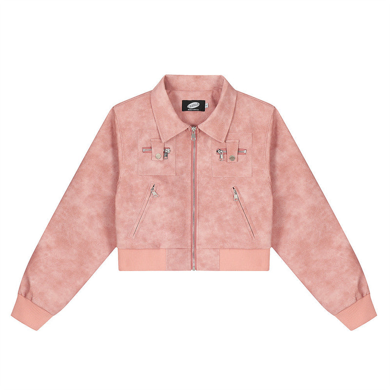 Women Jacket PU Leather Coat Motorcycle Clothing Coat Autumn Leisure Zipper Jacket