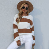 Women Knitted Sweater Autumn Middle East Clothing Pullover Loose round Neck Multicolor Sweater