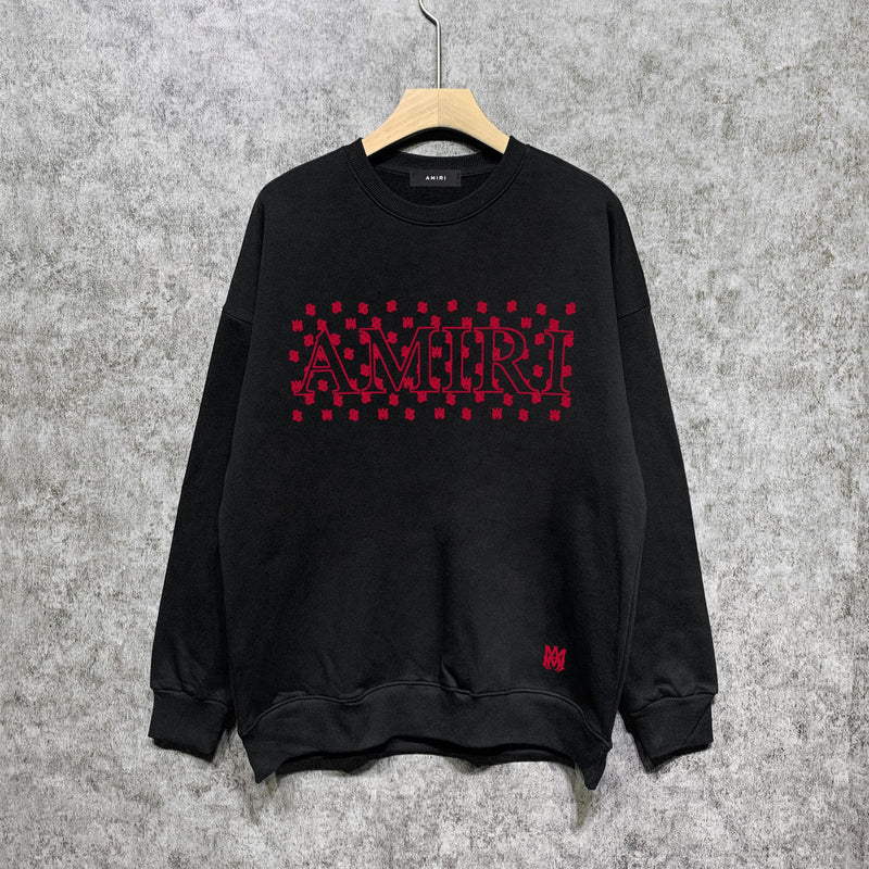 Amiri Long Sleeved Shirt Fashion Brand Crew Sweatshirts round Neck Sweater