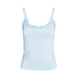 Women Co-Ord Set Sexy Lace Sling Vest Flanging Straight-Leg Trousers Suit