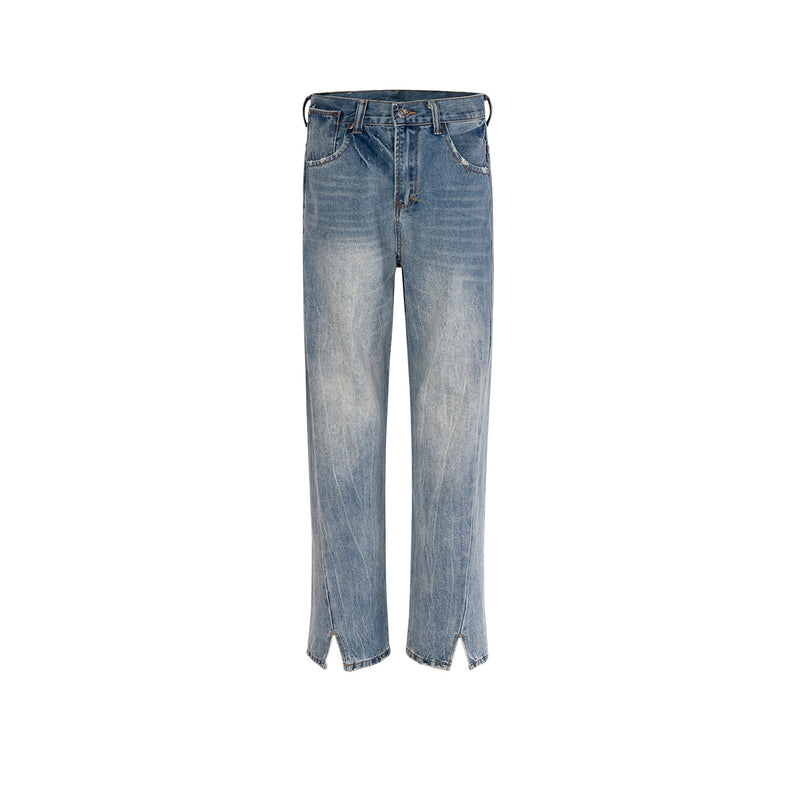 MIJKO Men's Vintage Pants MIJKO Men's Women's Trousers Textured Slim-Fit Jeans