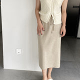 Women Knitted Skirt Autumn and Winter Simplicity Skirt Straight Skirt