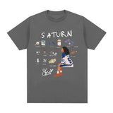 SZA Saturn T-shirts Men Women Fashion Hip Hop Harajuku T-shirt