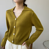 Women Cardigan Sweater Lapel Cardigan Coat Autumn Sweater Coat 8t8185
