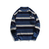 Unisex Sweater Fall Color-Blocking Striped Sweater
