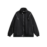 Unisex Jacket Loose Lapel Mechanical Style Jacket Men and Women Same Coat