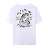 Vintage Fashion Fisher of Men Back Print Women Tops Christia