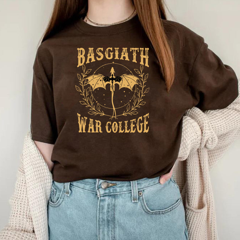 Fourth Wing Basgiath War College T-shirt Retro Dragon