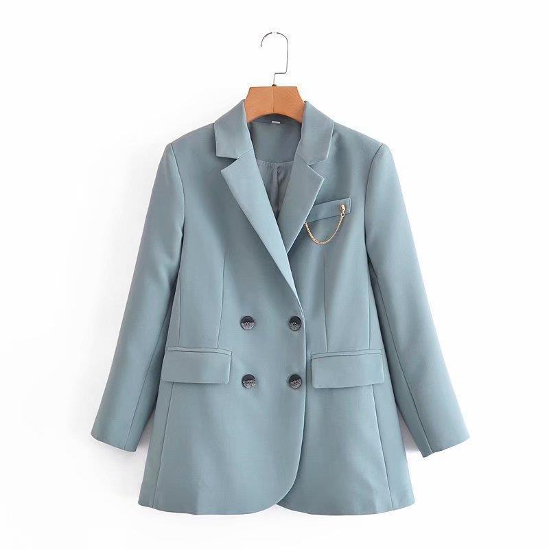 Women Suits Double Breasted Blazer Autumn and Winter Chains Suit