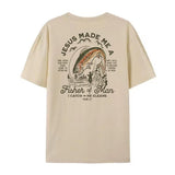 Vintage Fashion Fisher of Men Back Print Women Tops Christia