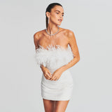 Women Dresses Sexy Backless Tassel Dress Hip Skirt (Zns0409)