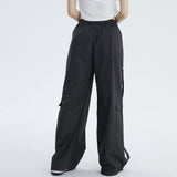 Women Pants Cargo Pants Multi-Pocket Drooping Wide-Leg Pants Straight Casual Trousers