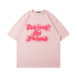Men T Shirt Graffiti Half Sleeve T-shirt Men and Women Hip Hop Casual Couple Short Sleeve T-shirt