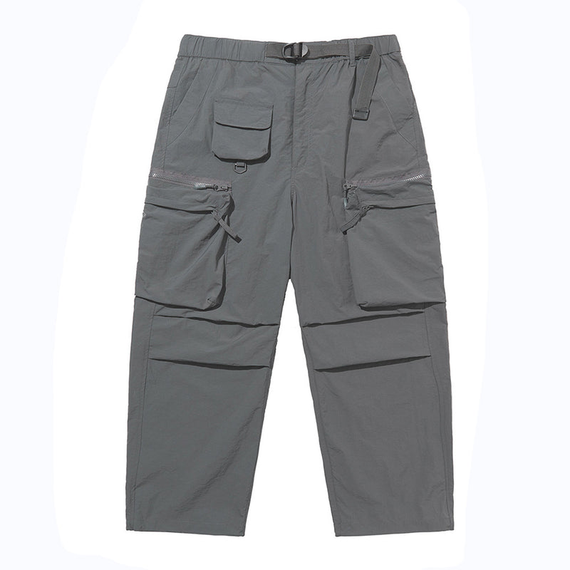 Men Sweatpants Workwear Casual Pants Men's Loose Sports Outdoor Drawstring Ankle-Tied Wide Leg Trousers