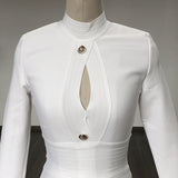 Women's Evening Dress Bandage Dress Button Hip Skirt