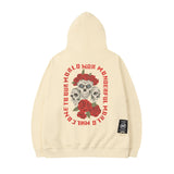 Men Hoodie Vintage Rose Printed Hoodie