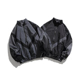 Unisex Jacket Retro Patchwork Contrast Color Loose Lapel Jacket