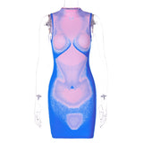 Women Dresses Winter Slim round Neck Sleeveless Sheath Dress
