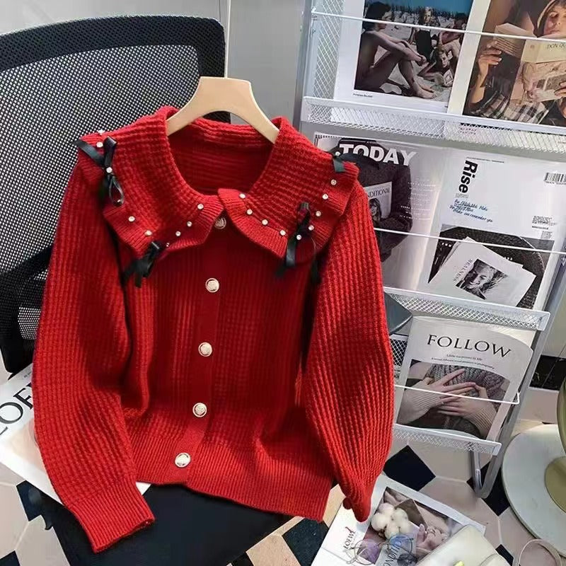Women Knitwear Spring Bow Sweaters Cardigan