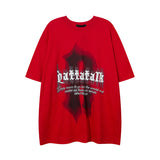 Men T Shirt Alphabet Graffiti Print Couple Short Sleeve T-shirt