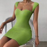 Women Dress Spring and Summer Sexy Nightclub Skirt Sleeveless Knitted Hip Spaghetti Straps Dress