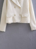 Women Suits Spring and Autumn Casual Double Breasted Blazer