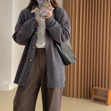 Women Knitwear Fall/Winter V-neck Sweater Coat Loose Knitted Cardigan