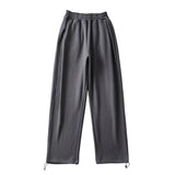 Women Sweatpants Autumn and Winter Leisure Loose-Fit Tappered Trousers Straight Sweatpants