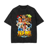 ONE PIECE T-shirt short sleeve summer washed old pure cotton loose