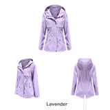 Women Trench Coat Mid-Length Hooded Jacket Long-Sleeved Raincoat