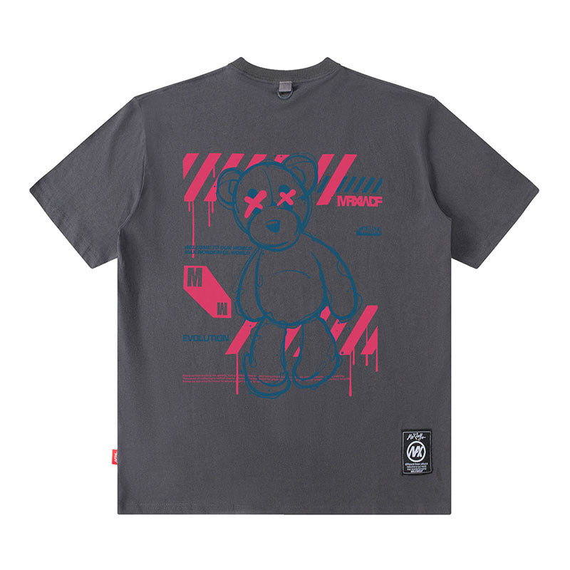 Men T Shirt Bear Printed Couple Short Sleeve T-shirt