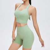 Women Yoga Set Shorts Fitness Exercise