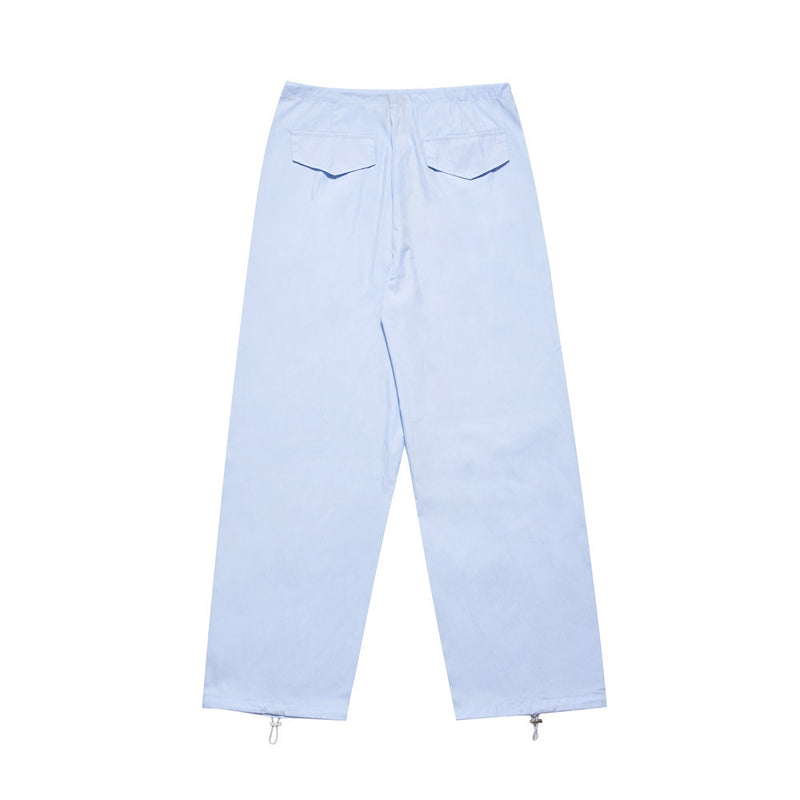 Men Sweatpants Pleated Casual Pants Men's Loose Solid Color Tooling Sports Straight Trousers