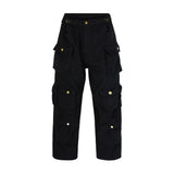 Men Sweatpants Solid Color Multi-Pocket Cargo Pants Men Casual Sports Trousers