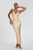 Women Evening Dress Sexy Suspenders Slit Party Bandage One-Piece Dress