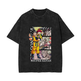Printed washed old short-sleeved t-shirt