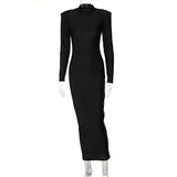 Women Dresses Summer round Neck, Slim-Fit, Long-Sleeved Dress