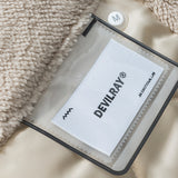 Unisex Winter Cotton Coat Letter Embroidered Hooded Cotton Coat Vintage Loose Cotton Coat