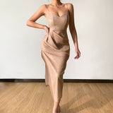 Women Dresses Spring Sexy Deep V Strap Dress
