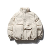 Unisex Winter Cotton Coat Winter Three-Dimensional Multi-Pocket Stand-up Collar Cotton-Padded Clothes