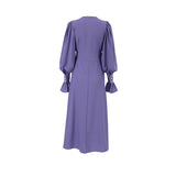 Women Dress Elegant Lantern Sleeve Chiffon Dress