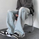 Men Jeans Straight Loose Wide-Leg Pants