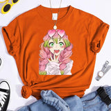 2024New Kanroji Mitsuri Graphic Print T Shirt Women Summer